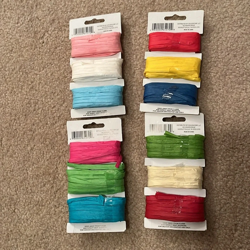 NEW Papyrus gift embellishments and raffia paper ribbon, assorted colors